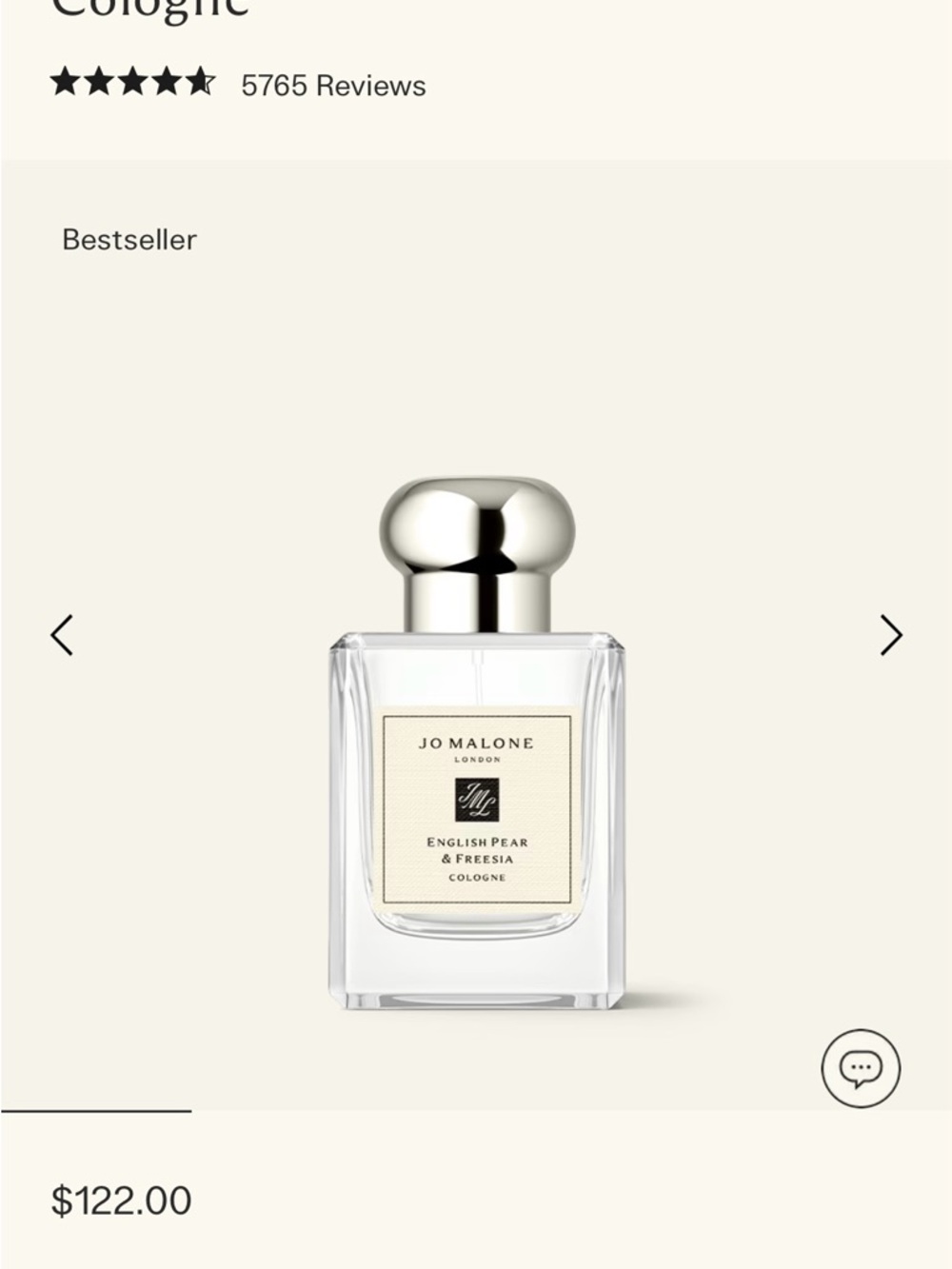 Authentic Jo Malone English Pear & Freesia Cologne